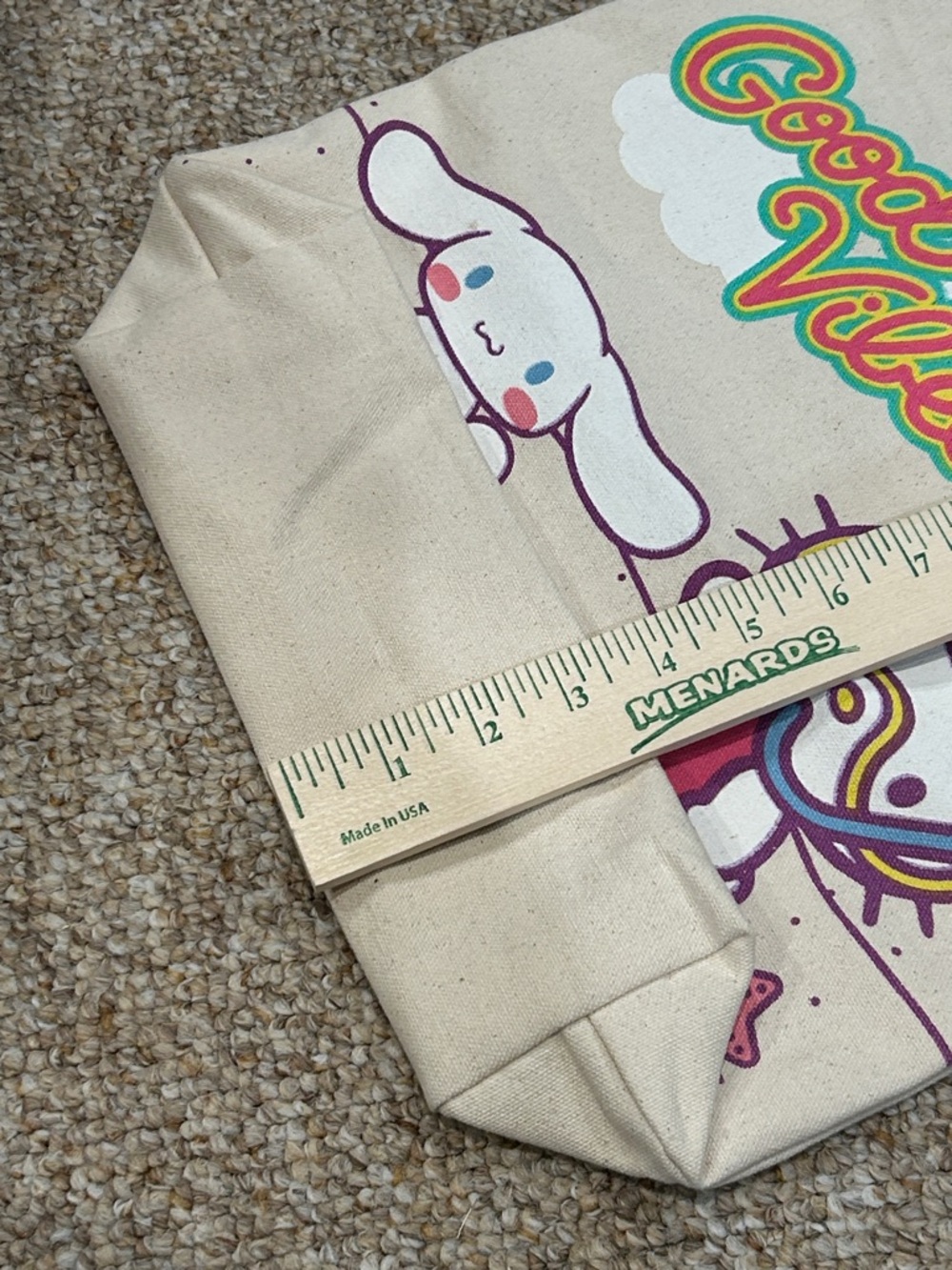 NWT Hello Kitty & Friends "Good Vibes" Canvas Tote Cinnamoroll Beach Bag Sanrio - Picture 6 of 8